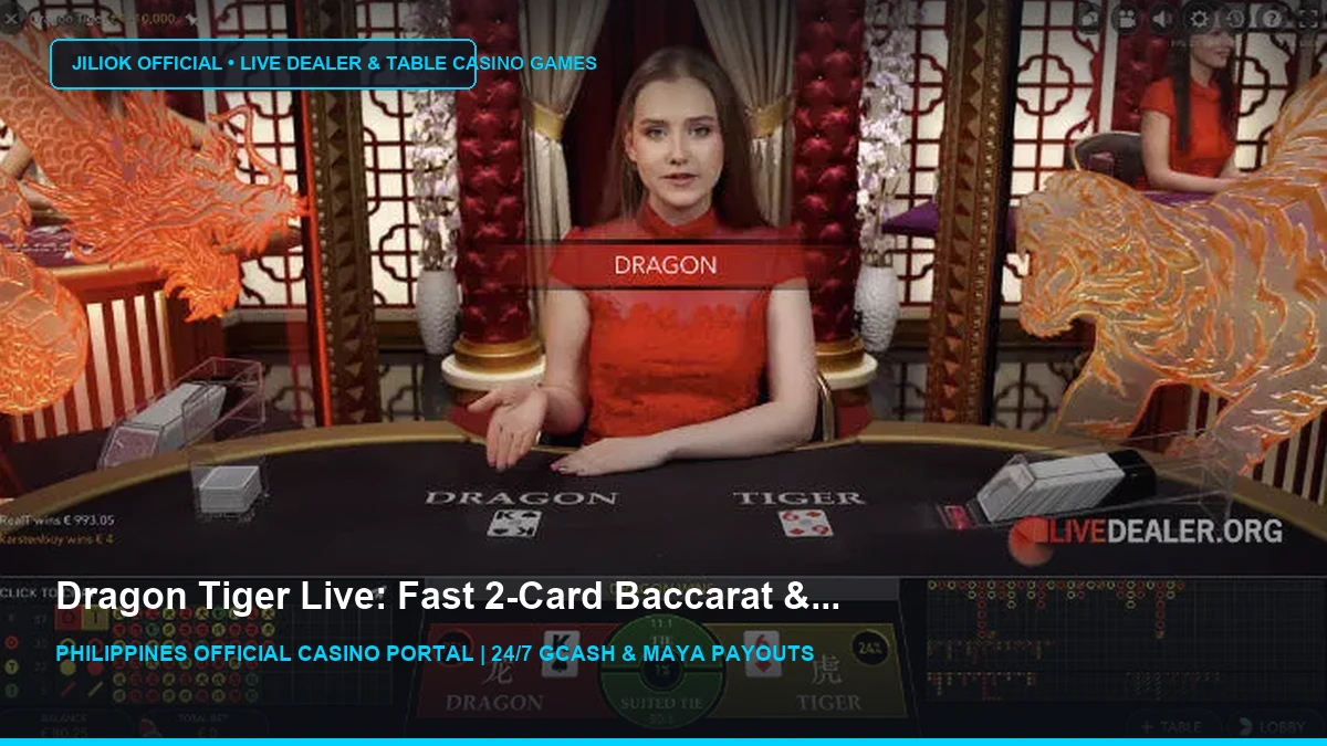 Playing Evolution´s live dealer Dragon Tiger - Livedealer.org - JILIOK Casino Philippines