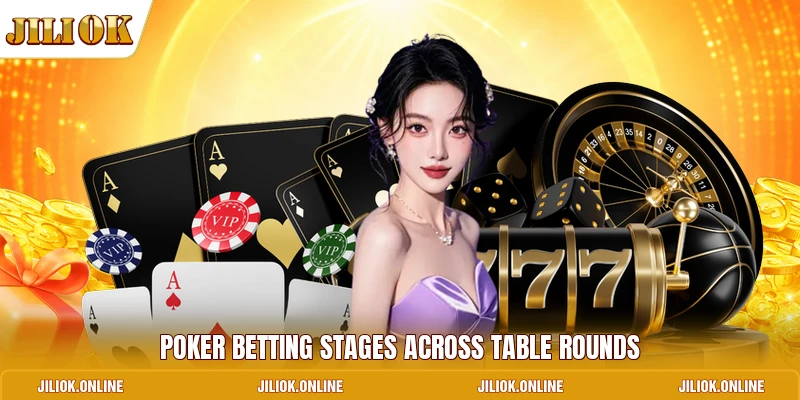 Poker betting stages across table rounds