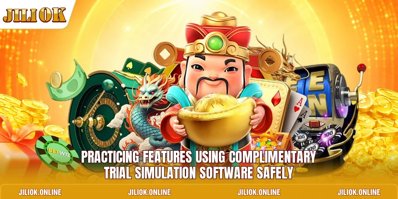 Practicing features using complimentary trial simulation software safely