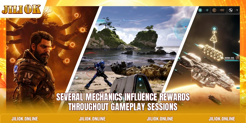 Several mechanics influence rewards throughout gameplay sessions