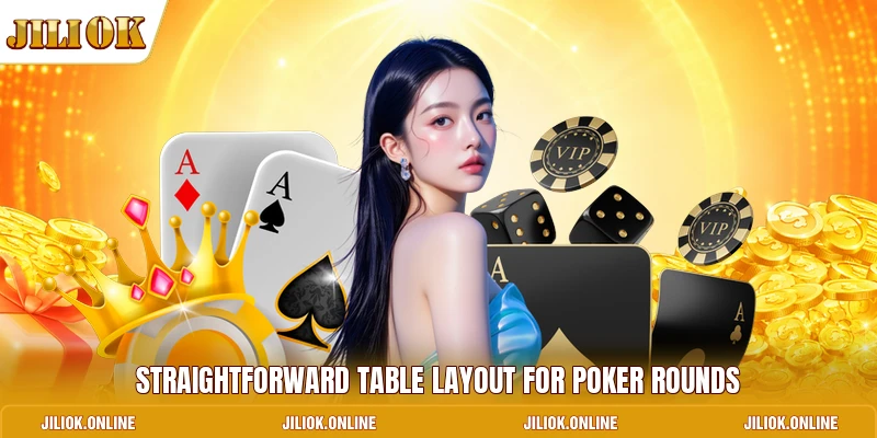 Straightforward table layout for poker rounds